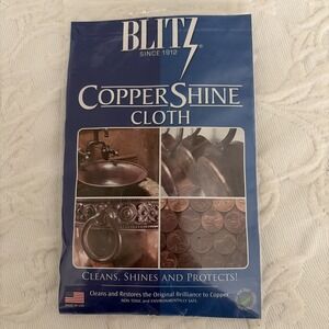 Blitz Brass Copper Tarnish Eater Shine Cleaner Cloth No Messy Paste Odor USA
